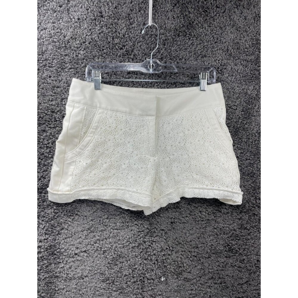 Maurices Lace Shorts Womens 5/6 Ivory Cotton Stretch Lined Classic Outdoor Party
